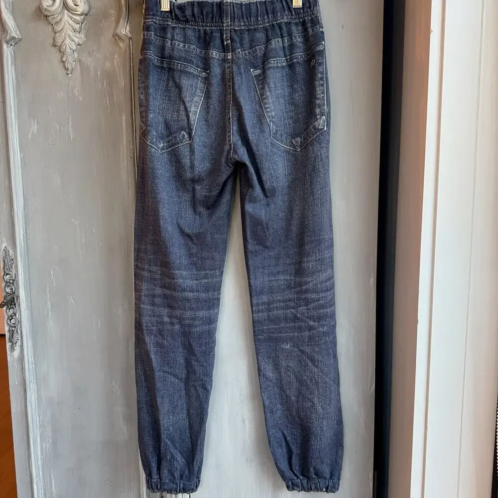 Rag & Bone Miramar Jogger Pants Sz XXS Women’s Blue Jeans Denim Print - Picture 3 of 16